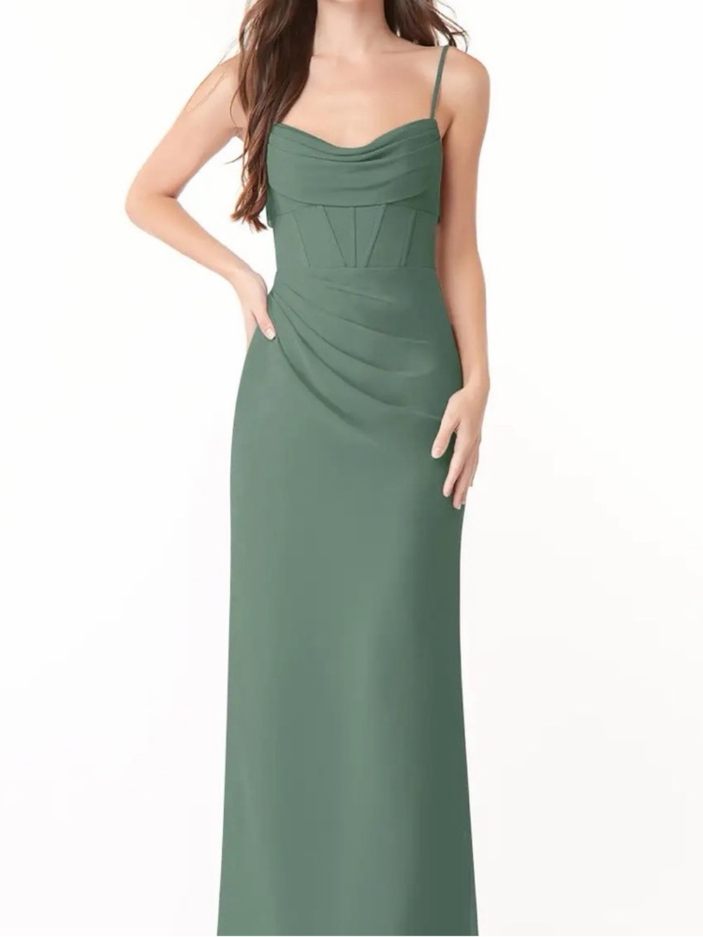Azazie x Kendall and Kylie Light Blue Draped Maxi Dress - Picture 9 of 10